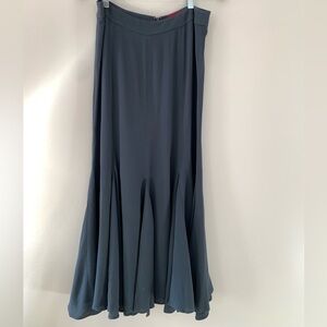 Sies Marjan Silk Blend Skirt Size 6 Flutter/handkerchief Hem Slate Blue READ-Rip